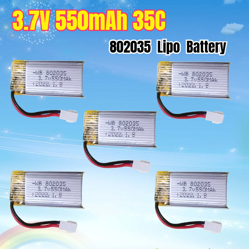Drone Battery Li-Ion - 3.7V 550mAh 35C Lipo Battery 802035