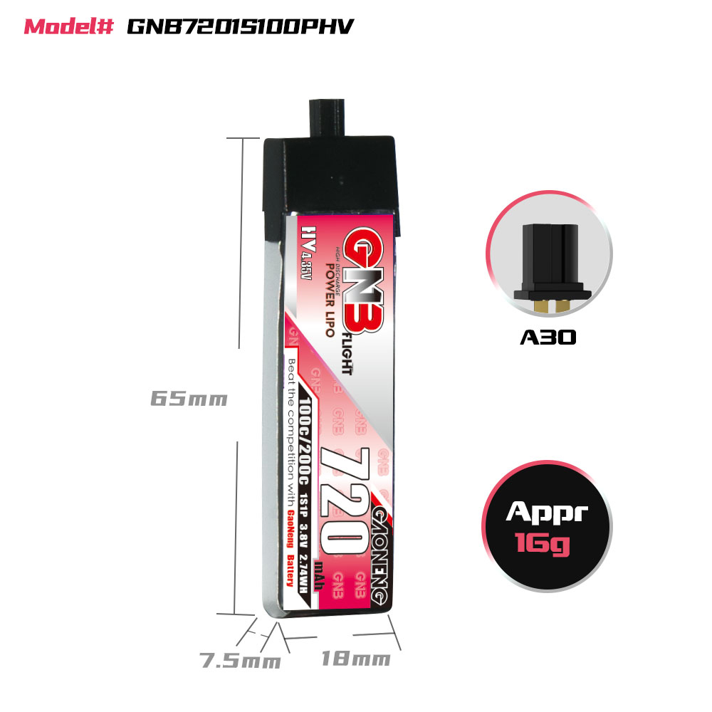 GAONENG GNB 1S 3.8V 720mAh 100 - Drone Battery Li-Ion review and price