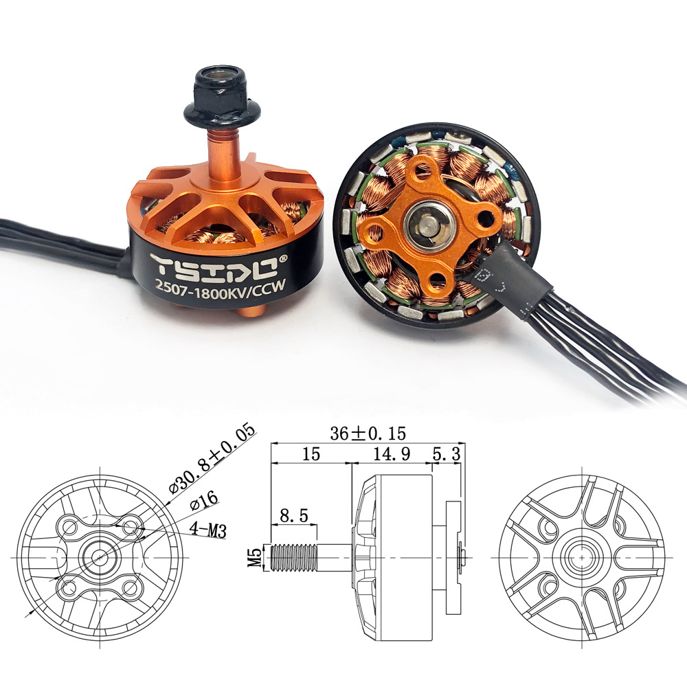 YSIDO 2507 1800KV 3-6S Brushle - Drone Battery 6S review and price