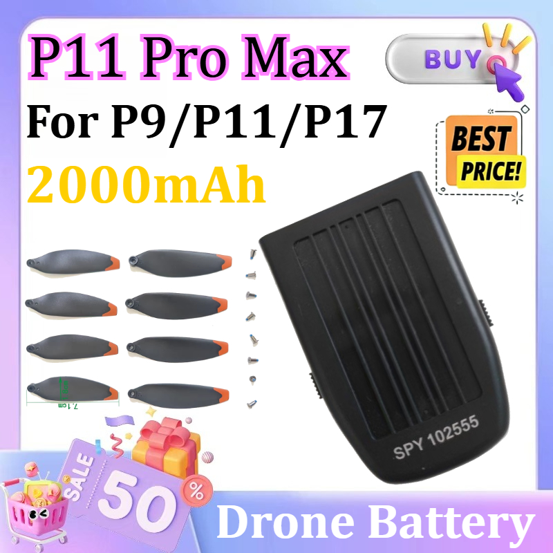 2000mAh P11 Pro Max Drone SPY  - Drone Battery Li-Ion review and price