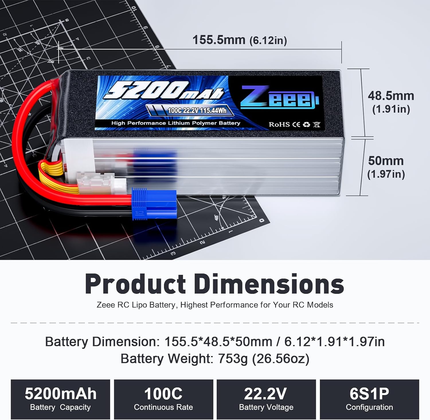 Zeee 6S 5200mAh Lipo Battery 2 - Drone Battery 6S review and price